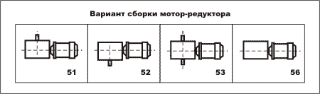 Варианты сборки мотор-редуктора